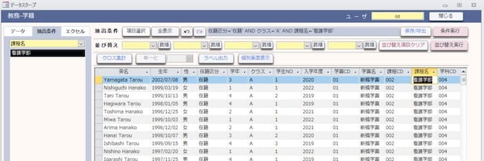 SQL文を打込み可能。管理者の独自集計に。