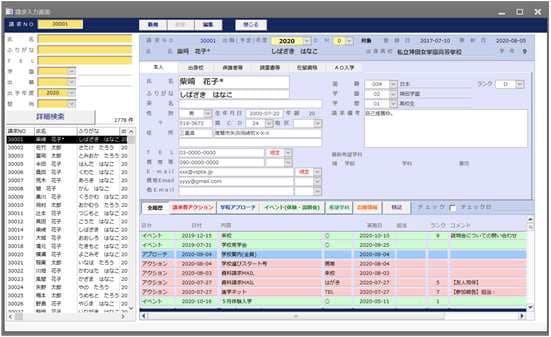 対応記録、接触全履歴を一画面で把握